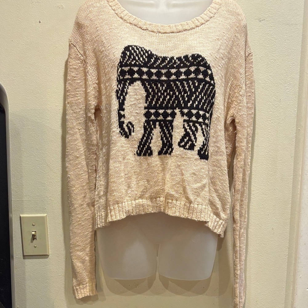 MINKPINK Cream Elephant Pattern Sweater